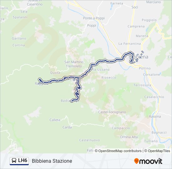 Percorso linea bus LH6