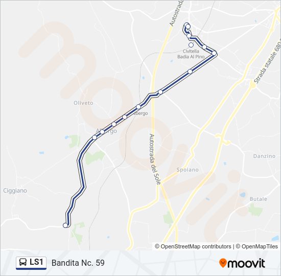 Percorso linea bus LS1