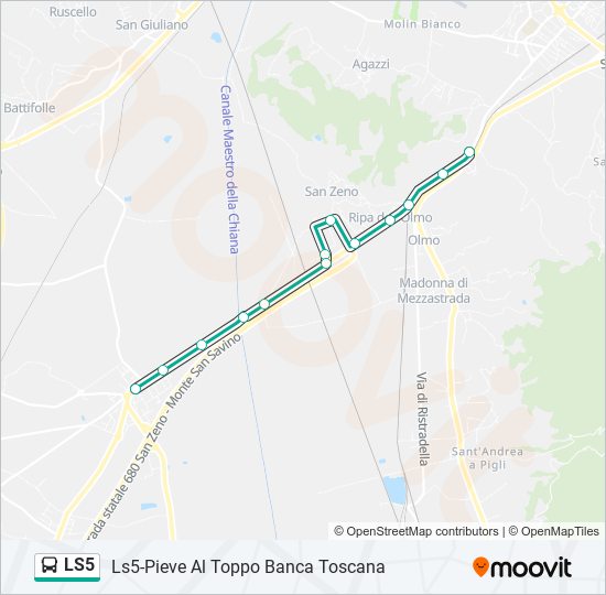 Percorso linea bus LS5