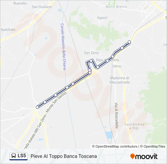 Percorso linea bus LS5
