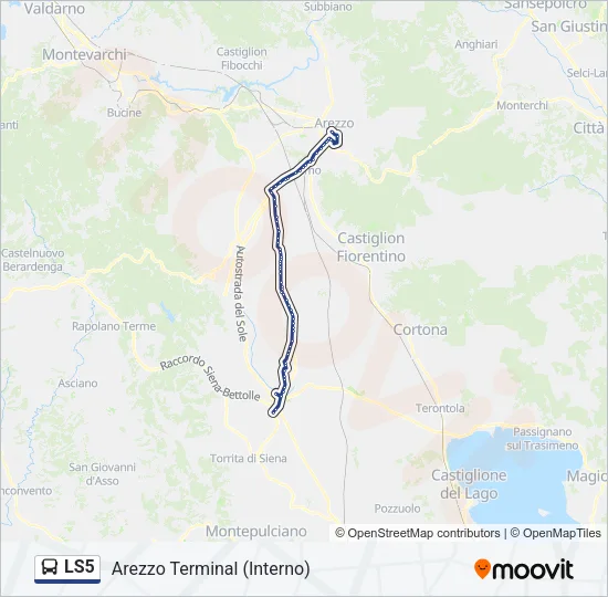 Percorso linea bus LS5