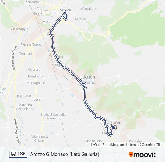 Percorso linea bus LS6
