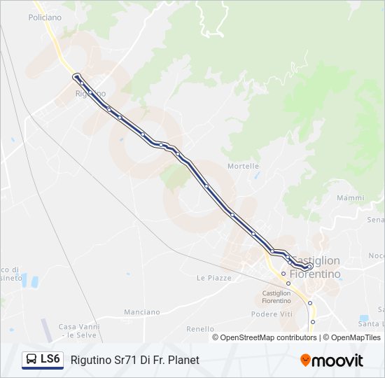 Percorso linea bus LS6