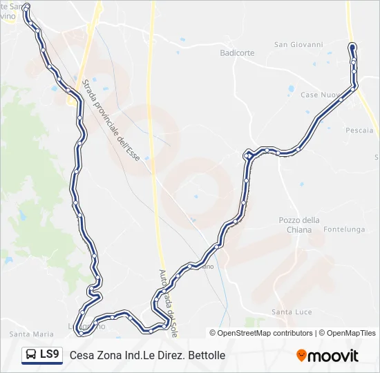 LS9 Bus Line Map
