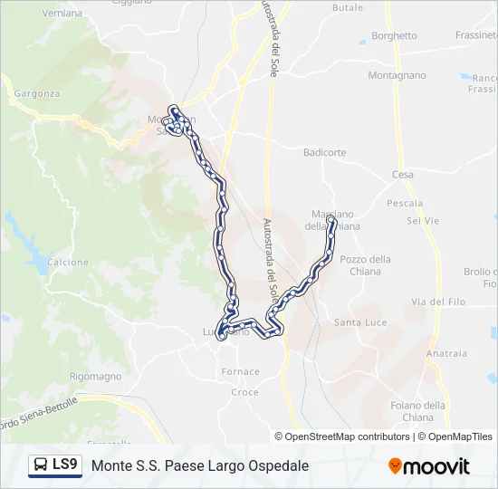 LS9 Bus Line Map
