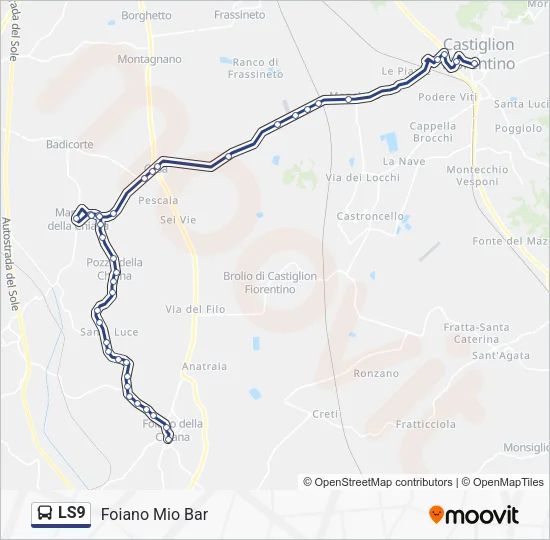 LS9 Bus Line Map