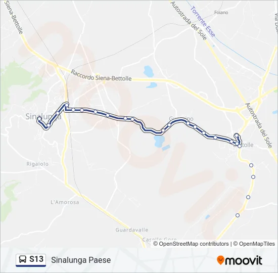 S13 Bus Line Map