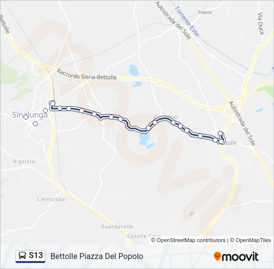 S13 Bus Line Map