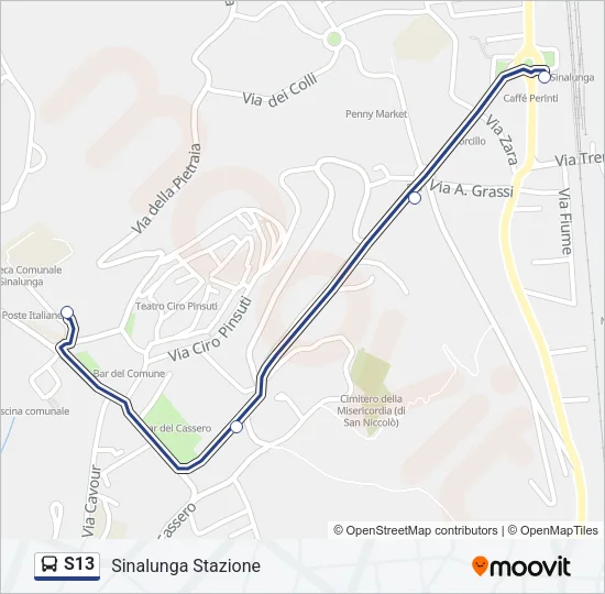 S13 Bus Line Map