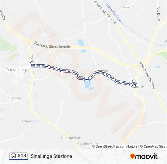 S13 Bus Line Map