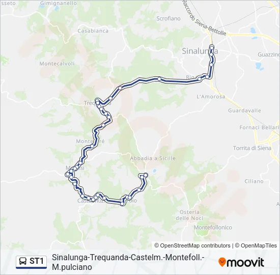 ST1 Bus Line Map