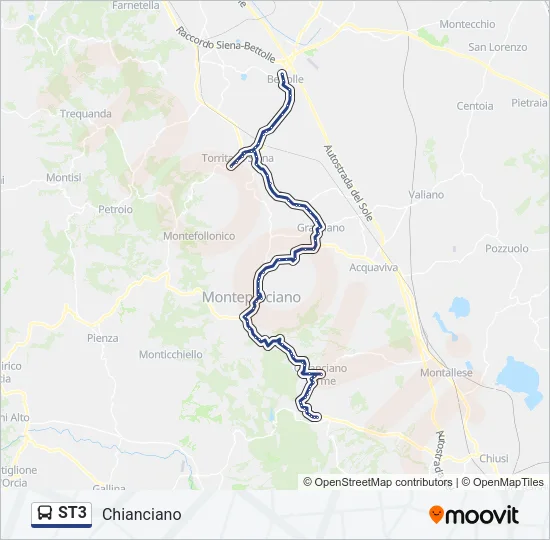 Percorso linea bus ST3