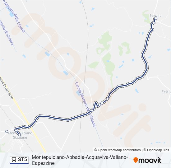 Percorso linea bus ST5