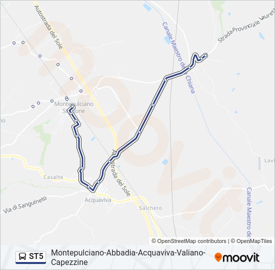 Percorso linea bus ST5