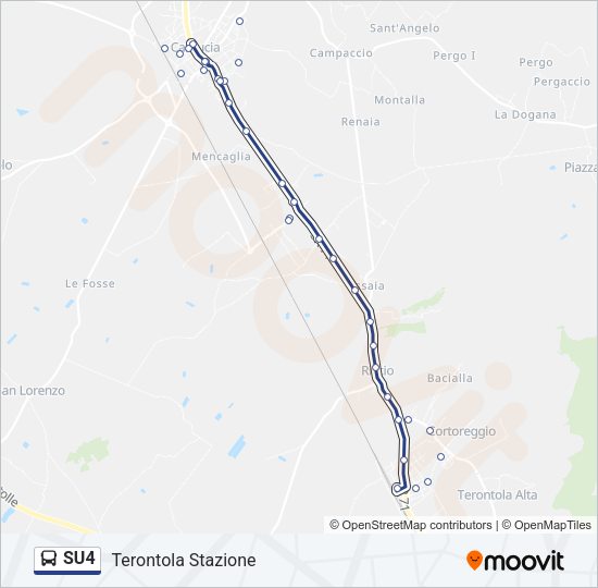 Percorso linea bus SU4