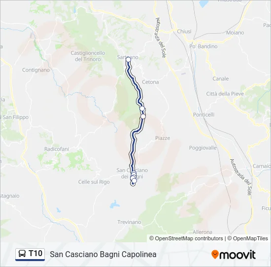 T10 Bus Line Map