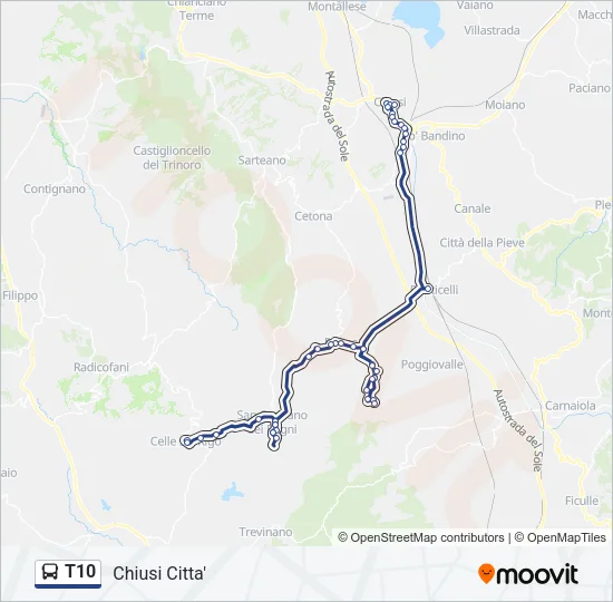 T10 Bus Line Map