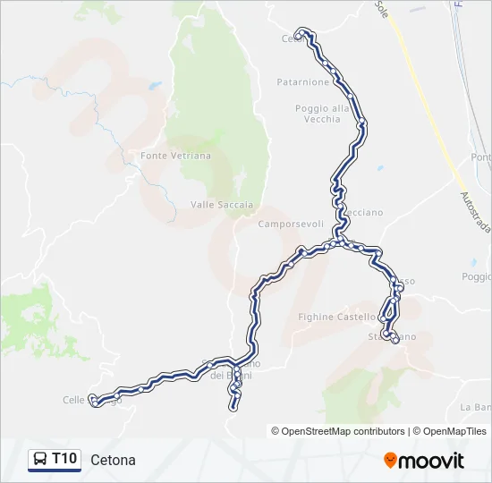 T10 Bus Line Map