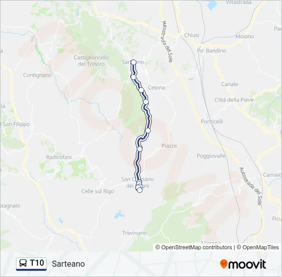 T10 Bus Line Map