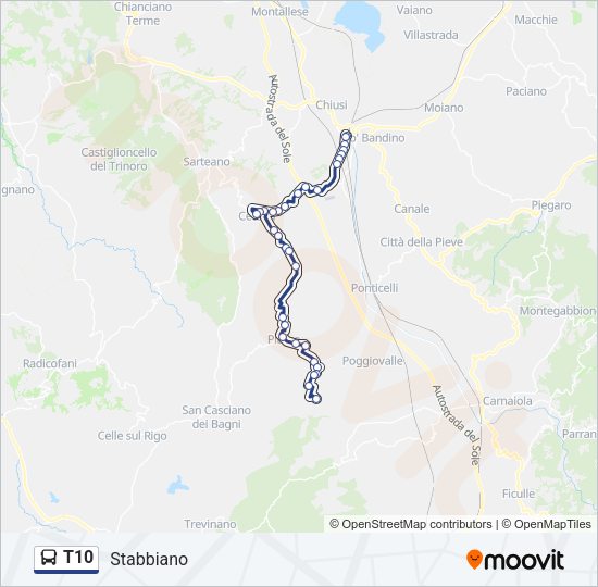T10 Bus Line Map