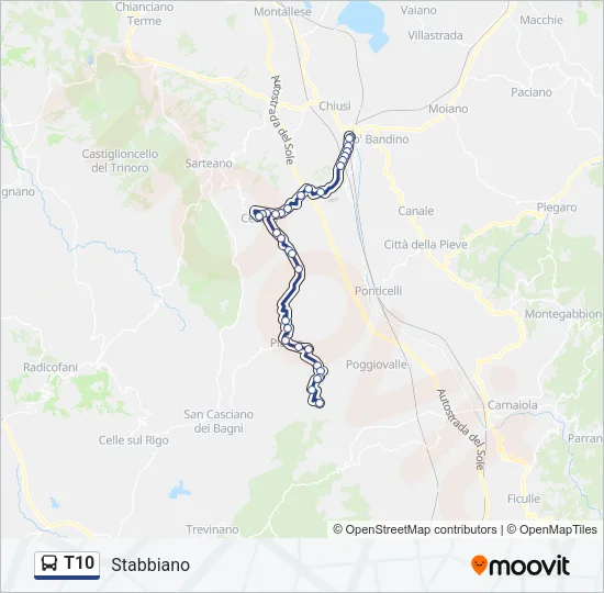 T10 Bus Line Map