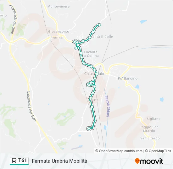 T61 Bus Line Map