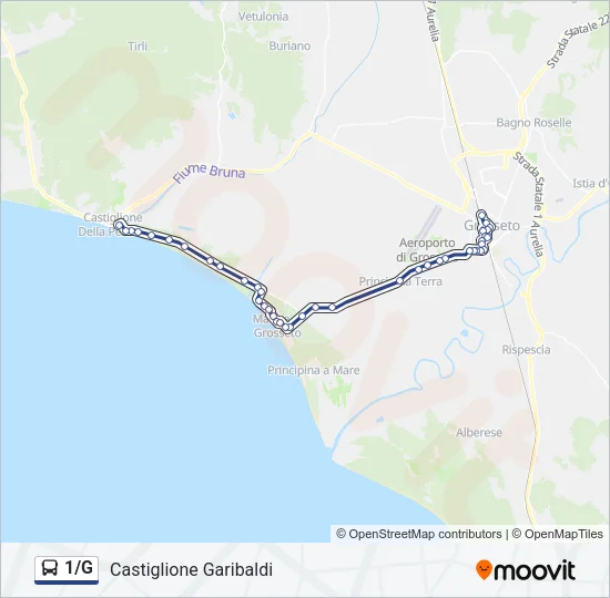 1/G Bus Line Map