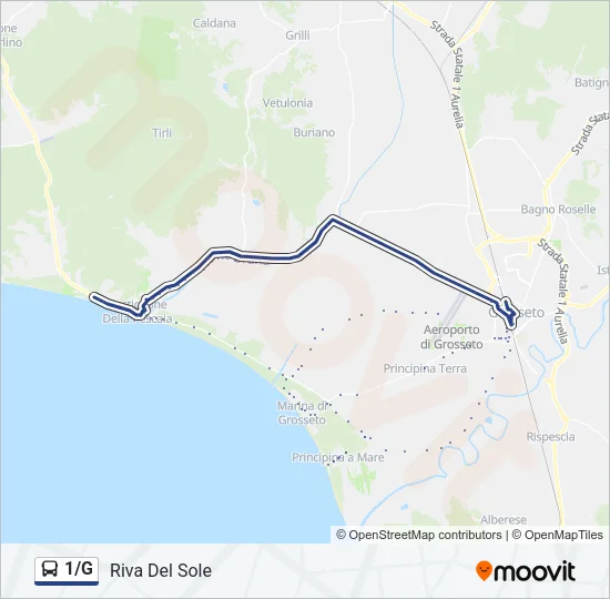1/G Bus Line Map