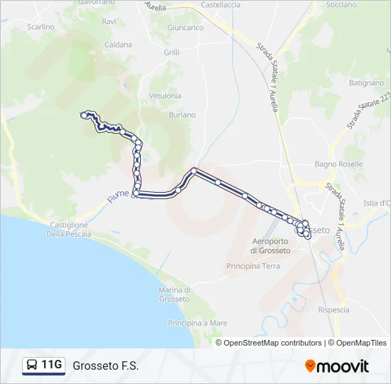 11G Bus Line Map