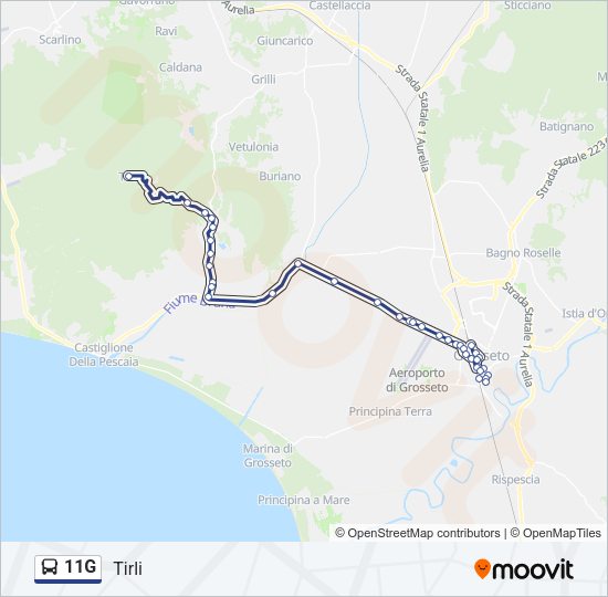 Percorso linea bus 11G