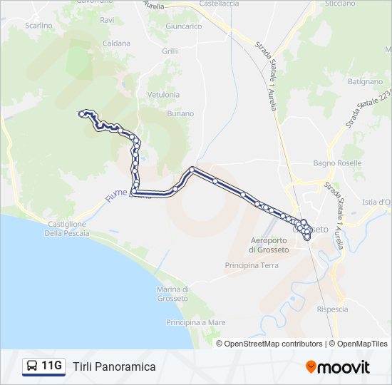11G Bus Line Map
