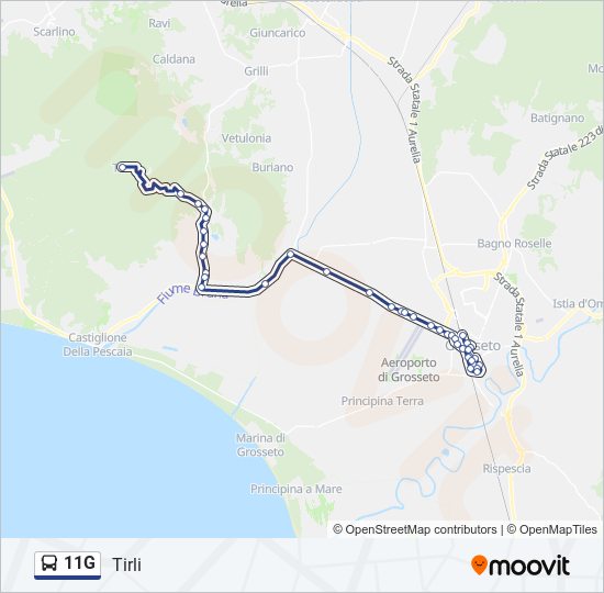 Percorso linea bus 11G