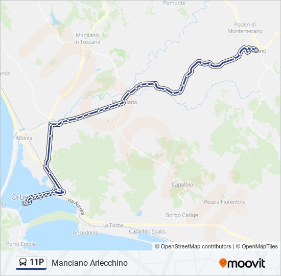 11P bus Line Map