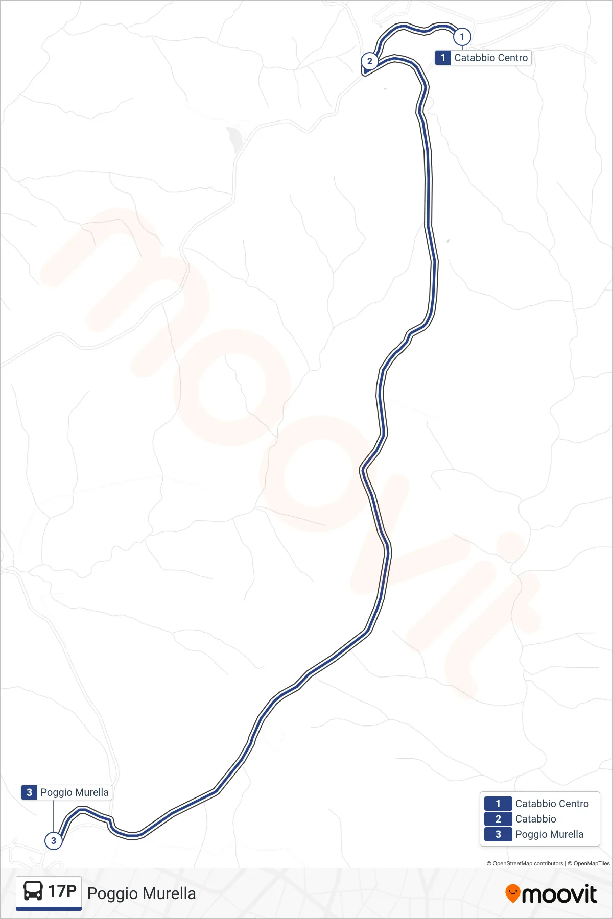 Linea 17P bus (Poggio Murella) - Percorsi e fermate sulla mappa
