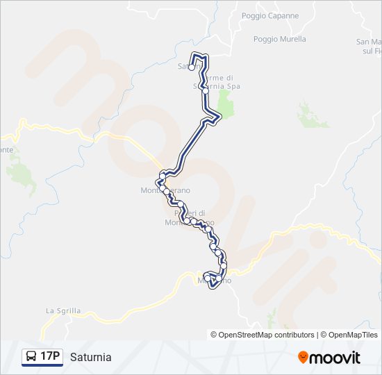 Percorso linea bus 17P