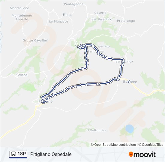 18P bus Line Map