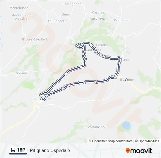 18P Bus Line Map