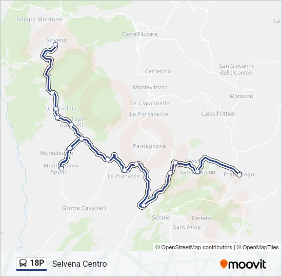 Percorso linea bus 18P