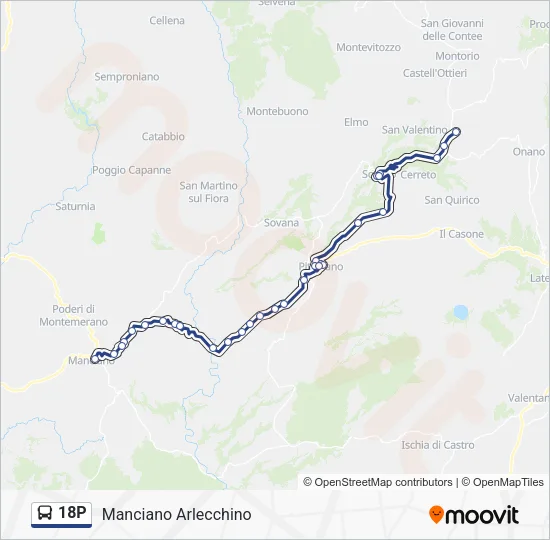 18P Bus Line Map