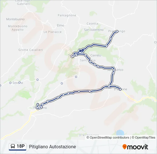 18P Bus Line Map