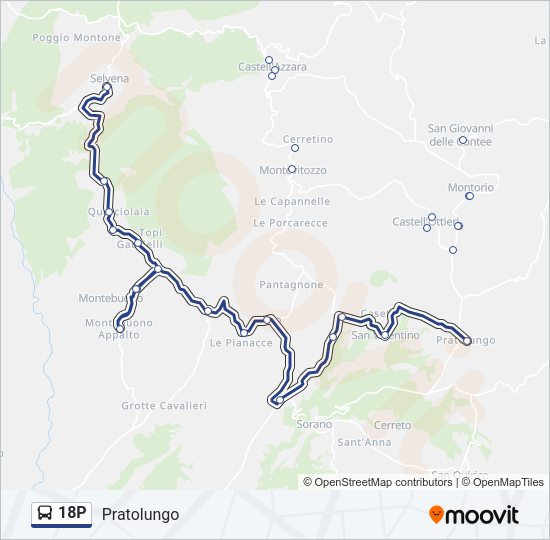 Percorso linea bus 18P