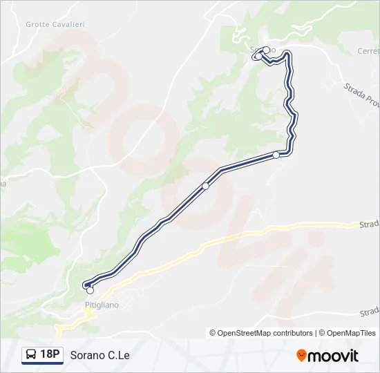 Percorso linea bus 18P