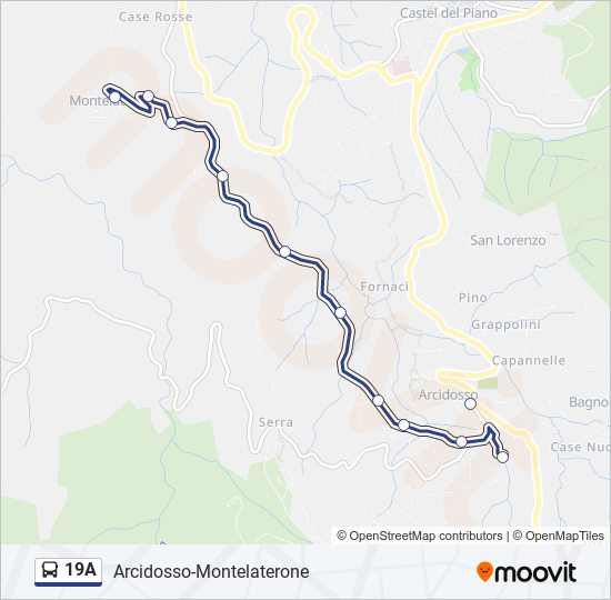 Percorso linea bus 19A