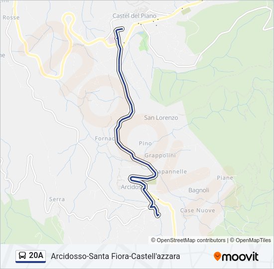 Percorso linea bus 20A