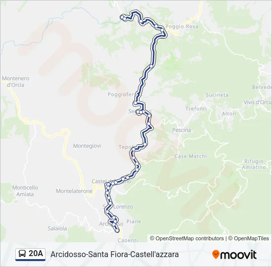 Percorso linea bus 20A