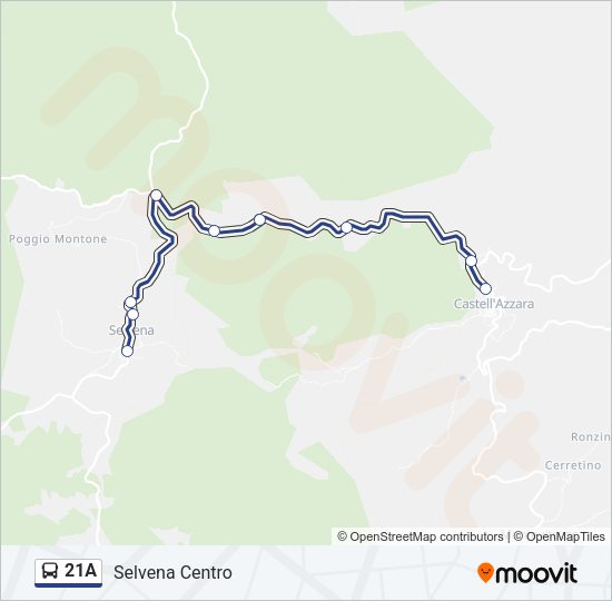 Percorso linea bus 21A