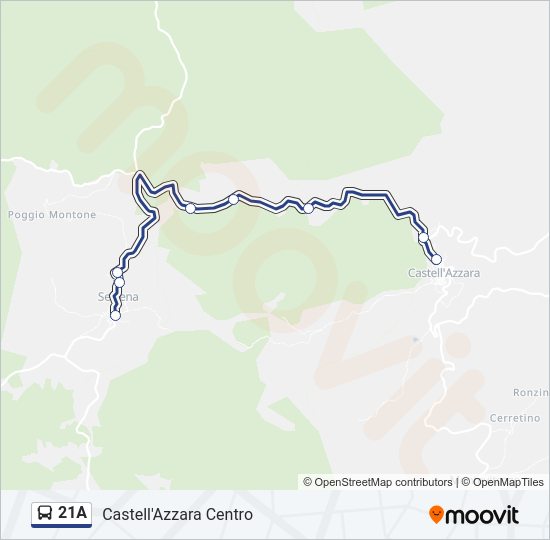 21A bus Line Map