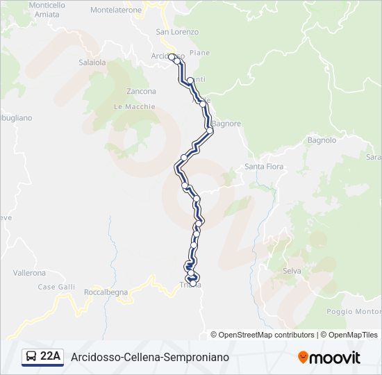 22A Bus Line Map