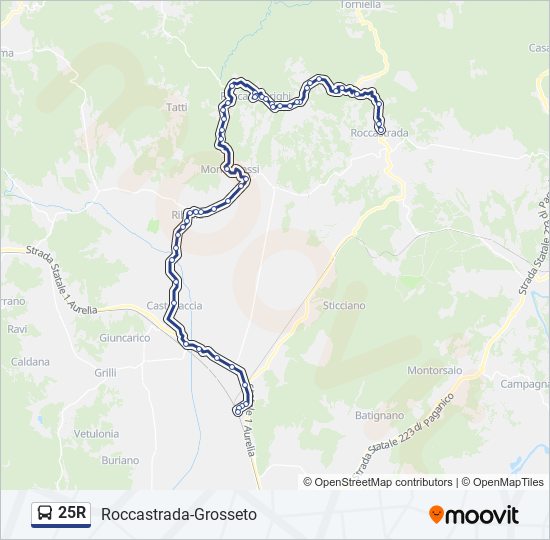 25R bus Line Map