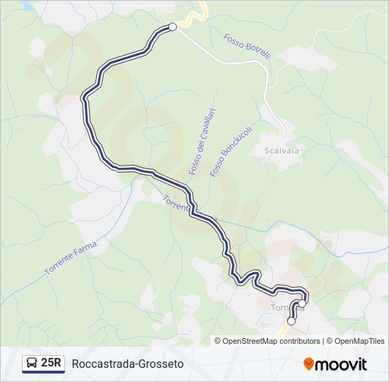 25R bus Line Map